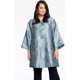 Jacket - Kimono Geïnspireerde Jas - Met Bloemen - Wijde Pasvorm - Midi Mouwen
