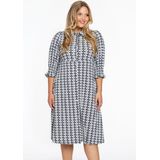 LOGO - Jurk - Navy - Met Knopen - Korte Pofmouwen