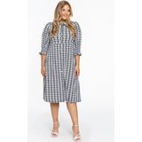 LOGO - Jurk - Navy - Met Knopen - Korte Pofmouwen