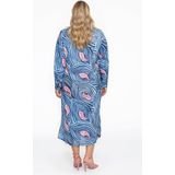 Blouse - Blauw met Roze Paisley - Lange Blouse