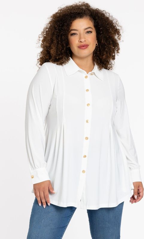 Blouse DOLCE - Plooien - Met Lange Mouwen - Gouden Knopen