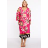 Jurk - ZARIA - Roze Oranje Zwart - Met Cut-out