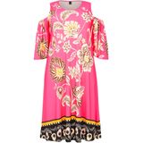 Jurk - ZARIA - Roze Oranje Zwart - Met Cut-out