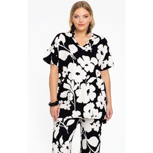 GIARDINO - Tuniek - Monochroom - V-hals - Korte Mouwen - Portraits-collectie