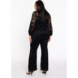 Broek - Zwart - LACE - Bootcut - Kanten Design - Semi-transparant