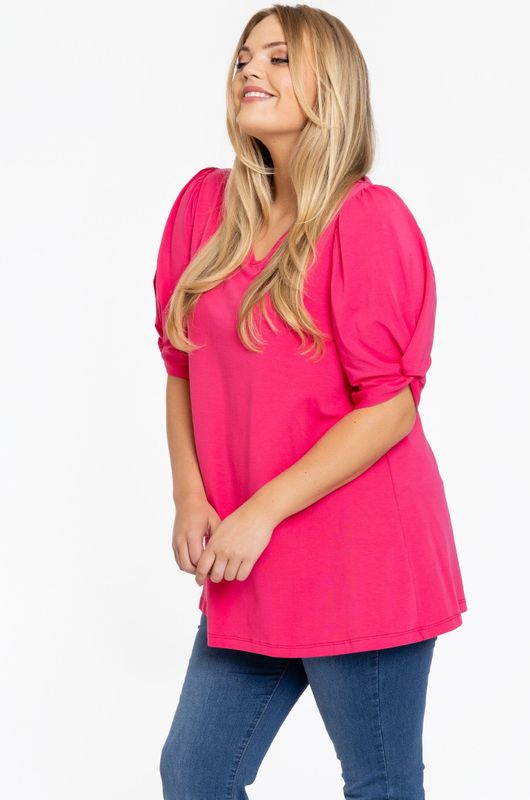 Yoek - Tuniek - Katoen - Flare Fit - Korte Mouwen - V-halslijn