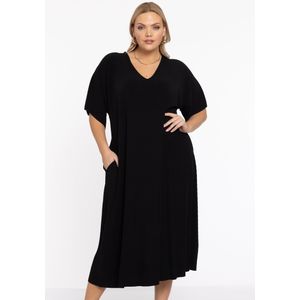 Jurk met V-hals PLISSE