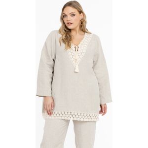 Wijde blouse met kant LINEN