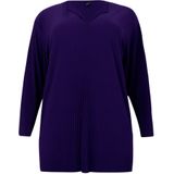 Tuniek - PLISSE - Licht Plissémateriaal - Wijde Pasvorm - Lange Mouwen - Ronde Halslijn met V-Uitsnede