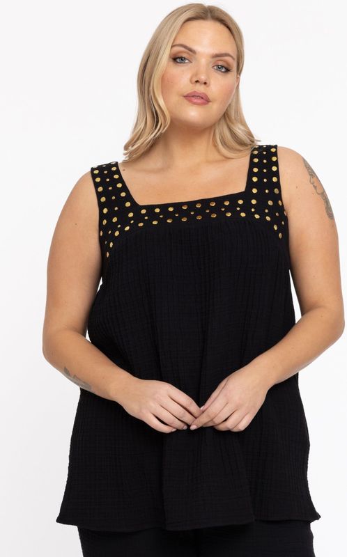 Yoek - Singlet - Katoen - Wit - Gouden Studs