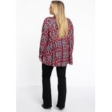 Blouse - Rood Roze Pied-de-Poule - Lange Mouwen - Katoen