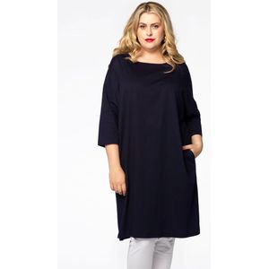 Yoek Oversized T-shirtjurk COTTON Donkerblauw