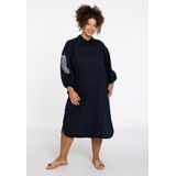 YOEK midi jurk donkerblauw