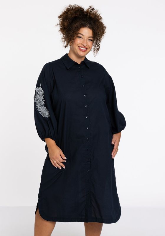 YOEK midi jurk donkerblauw