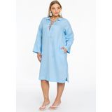 Jurk - Ramie - Lichtgewicht - V-hals - Cropped Wijde Mouwen