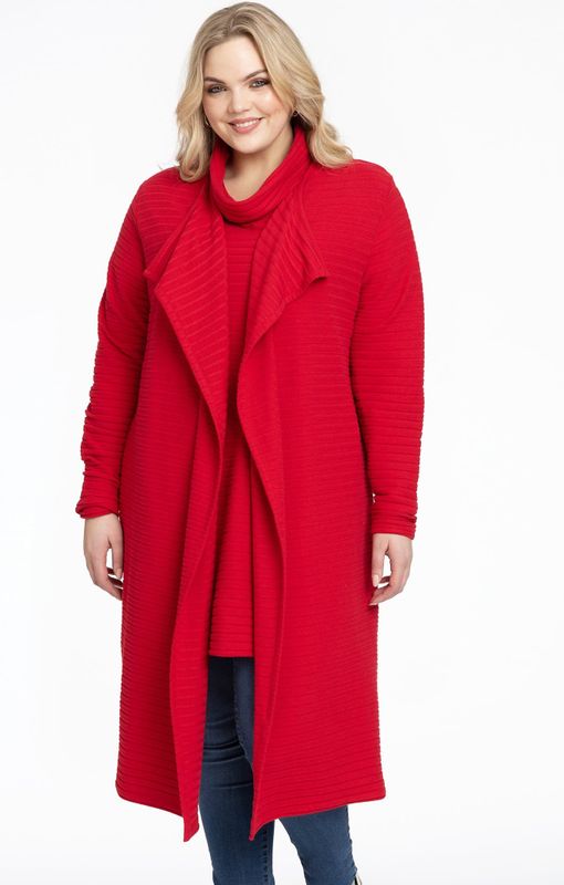 Vest - Cardigan - RIB - Gemaakt van Viscose Mix - Horizontaal Gestreept