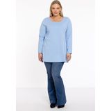 Yoek - Dames Top - Katoen - Ronde Hals - Lange Mouwen - Knoopsluiting