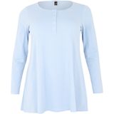 Yoek - Dames Top - Katoen - Ronde Hals - Lange Mouwen - Knoopsluiting