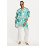 YOEK - Tuniek - Turquoise - Polyester - Lange Mouwen - V-hals