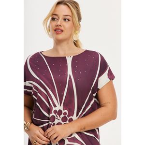 Shirt met kapmouw FLORAL MERLOT