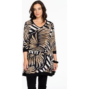 Tuniek - Wide Bottom SENNA - Tropische Print - Neutrale Tinten