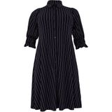 YOEK - Blousejurk - Marine / Wit - Knielengte - Driekwart Mouw