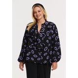 Blouse - Lila - LOOPS - Met Ruches - Lange Mouwen