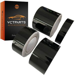 VCTparts Glans Zwarte Dechrome Wrap Tape – Zelfklevend Vinyl voor Auto 3/5/7/10cm 10M – Chroom Verwijder Strip voor Raambekleding Pijler Daklijst Interieur