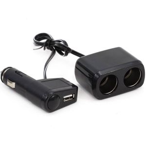 AMiO Verlengstuk Stopcontact SOC1 2+1 USB Universeel Zwart