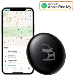 VCTparts Smart Tag Bluetooth/GPS Locatie Tracker Tracer Maps en Anti-Diefstal Functie - Werkt met Zoek Mijn App - IOS/iPhone zwart