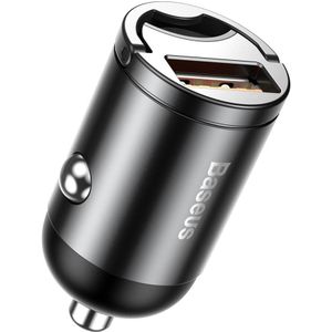 Baseus Mini USB Autolader QC 3.0 30W Snellader Grijs