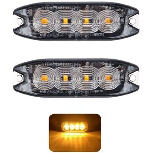 AMiO Grillflitser Strobe Zwaailicht Functies Amber Geel 4x3W LED R65 R10 12V 24V IP67 (set)