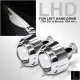 VCTparts 2.5" Bi-Xenon LED Koplamp LHD Projector Lens Diffuus Lichtkap H4 H7 H1 HID (set) [High/Low Beam - Retrofit - Headlights]