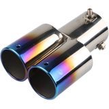 VCTparts Dubbele Uitlaat Rainbow Spectra Recht 55mm Kopstuk / Eindstuk RVS [Uitlaat Sierstuk - Uitlaat Tuning - Uitlaat Koppelstuk]