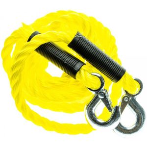 Einparts Stevige Sleepkabel met Haken en Rode Vlag tot 3000kg 4 meter Geel