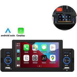 VCTparts Android Auto Inbouw Radio Speler Digitaal LED Display Scherm met Bluetooth Aux 1DIN Mirrorlink Fm
