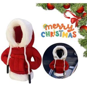 VCTparts Versnellingspook Hoes Hoodie Versiering voor de Schakel Pook Knop - Santa Kerst Xmas [Trui Sweater Kerstman Kerstmis Rood Wit]