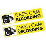 VCTparts Dashcam Recording Auto Sticker (5.5 x 3cm) Veiligheid Geel