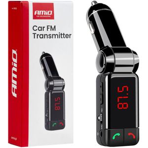 Car FM Transmitter - 2xUSB-A - 12V/24V - Bluetooth - Handsfree Bellen - Compact en Vouwbaar