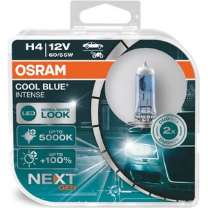 Osram Halogeenlamp H4 12V 60/55W - Wit/IJsblauw 5000K Intens - Cool Blue Next Gen - Set 2 stuks