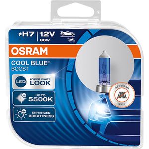 Osram Halogeenlamp H7 12V 80W - Wit/IJsblauw 5500K Intens - Cool Blue Boost - Set 2 stuks