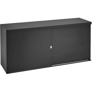 Lage schuifdeurkast 72,50x166x40 Lichtgrijs met topblad Lichtgrijs