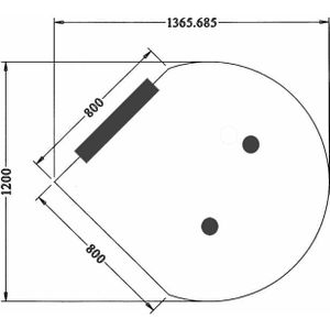 Vergadertafel aanbouw diameter Ø120cm bladkleur Halifax Eiken framekleur Zwart (RAL9005)