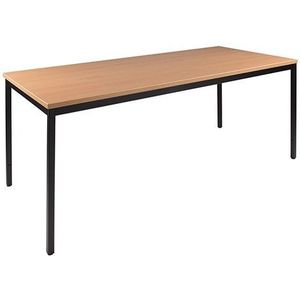 Kantinetafel Basic 80cm breed 80cm diep wit blad wit frame rechthoekig