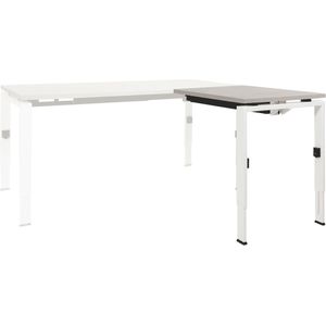Linesto N4 hoekbureau, hoogte instelbaar met 4-poots frame