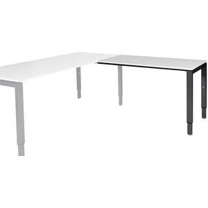Domino hoekbureau, hoogte instelbaar met 4-poots frame