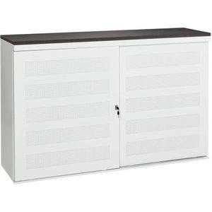 Schuifdeurkast - Geperforeerde Deuren - Kersen - Wit - 166x40x100CM