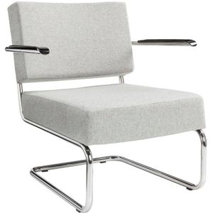 Design stoel of fauteuil gestoffeerd met wollen viltstof kleur lichtgrijs