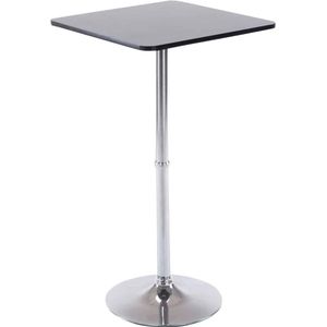 Statafel vierkant Zwart blad chrome frame
