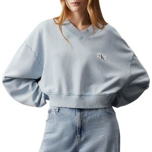 Calvin Klein Woven Label Washed V-neck Sweater Dames